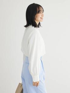 BEST PRICE ケア楽 スタンドフリルブラウス BEST PRICE ケア楽 スタンドフリルブラウス